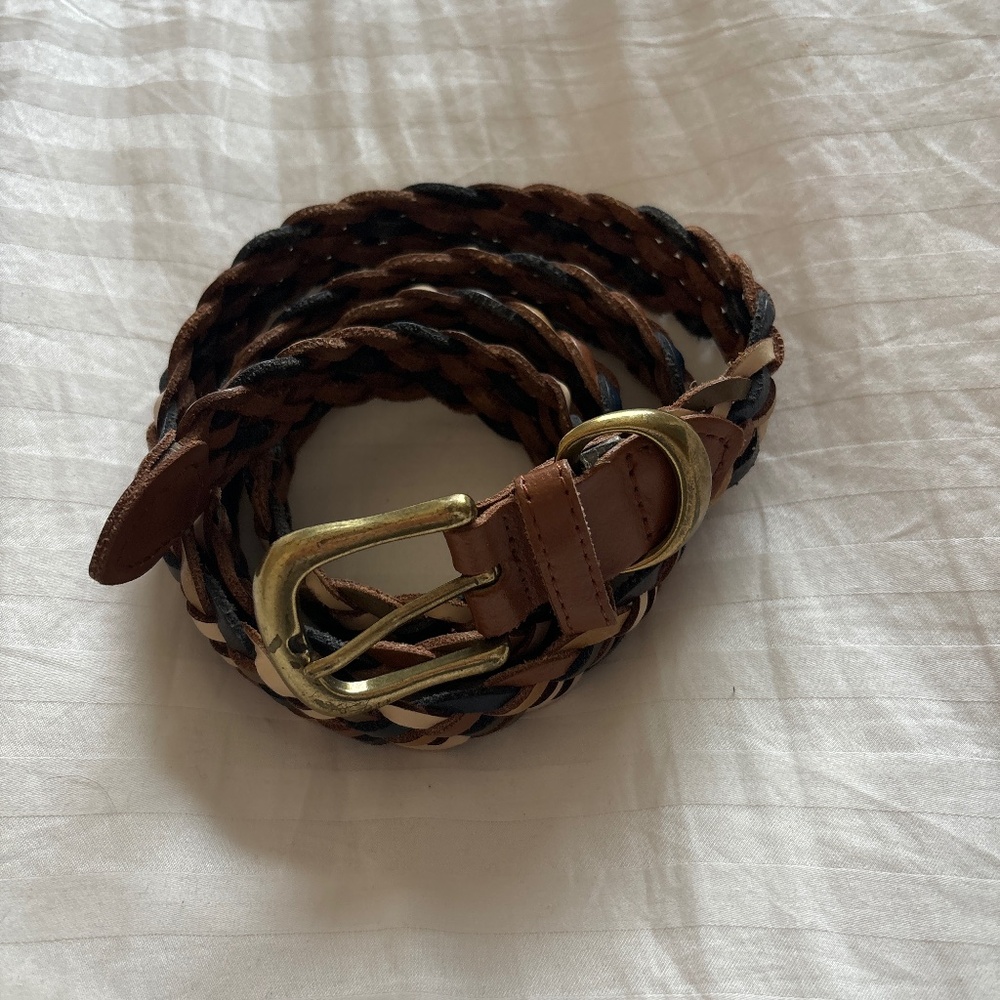 Vintage Braided leather belt size XL